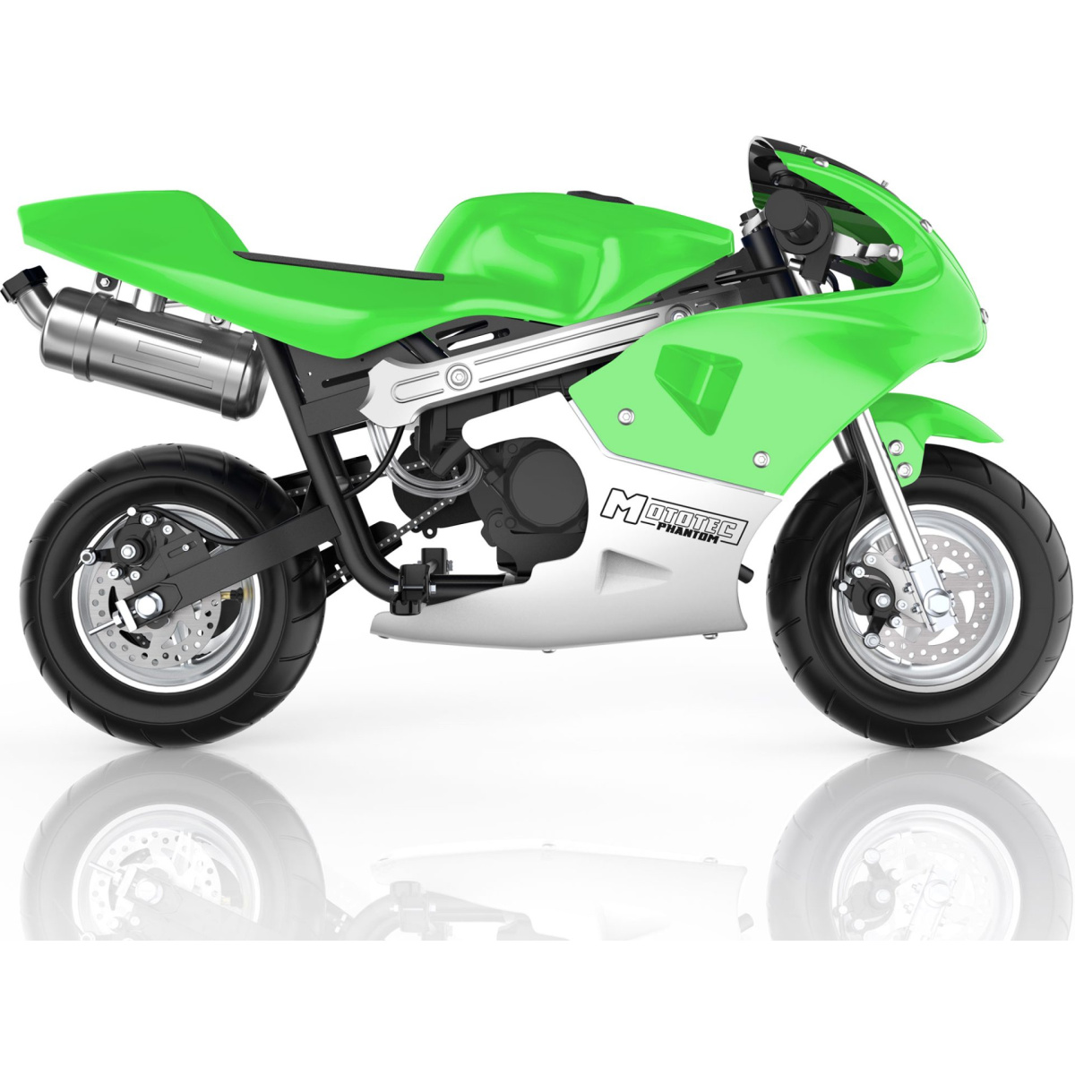 MotoTec Phantom Gas Pocket Bike 49cc 2 Stroke Green Segwaymaui