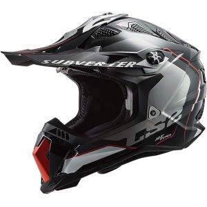 Subverter Evo Arched Full Face MX Motorcycle Helmet – Black/Red/Silver