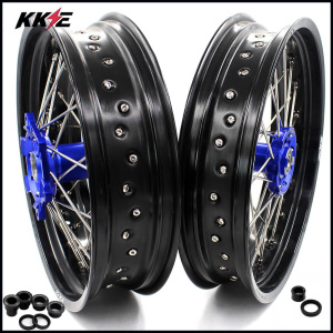 KKE 3.5 & 4.25 Wheels for Yamaha WR250F 2001 WR450F 2003-2018 Blue