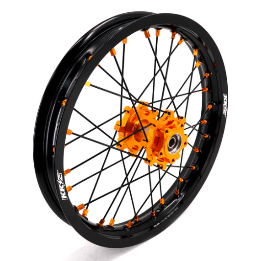 Gold hub and nipples / black rim and spokes