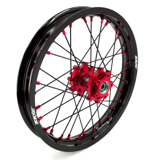 Red hub and nipples / black rim and spokes