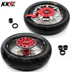 KKE 3.5 & 4.25 Supermoto Tires Rims Fit For HONDA CRF250X CRF450X 2005-2018