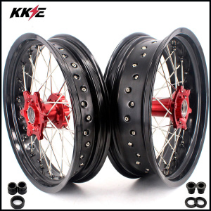 KKE 3.5 & 4.25 Supermoto Motard Wheels Rims for BETA RR 2013-2022 Red Hubs