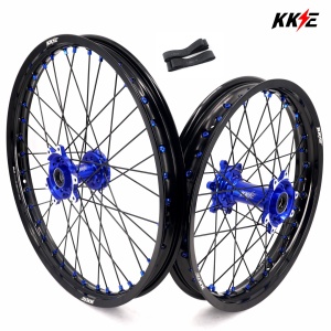 KKE Factory Stock KKE 21" & 18" E-Bike Spoke Wheels Rims Fit SurRon Ultra Bee 2023-2024 Blue Hub & Black Rim