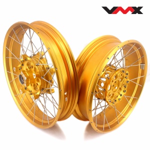 VMX 19inch & 17inch Tubeless Spoked Wheels For BMW R1200GS 2013-2020 R1250GS 2019-2023 Gold Hub & Rim