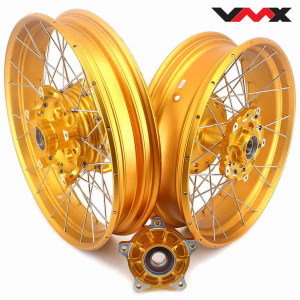 VMX 19 17 Inch CUSH Drive For BMW F750GS 2019-2024 Tubeless Alloy Spoke Wheels Gold Hub