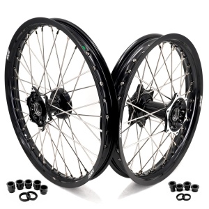 KKE 21"&19" Mx Dirtbike Casting Wheels For YAMAHA YZ125 YZ250 YZ250F YZ450F Black Hub