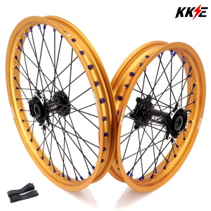 US Stock KKE 1.6*21" & 2.15*18" Electric Dirtbike Wheels Rim Fit For SurRon Ultra Bee 2023-2024 blue Nipples