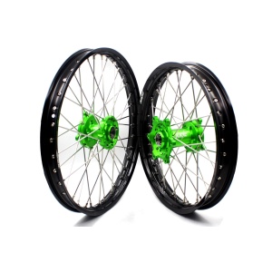 KKE 1.6*21 & 2.15*19 Wheels Rims Fit Kawasaki KX450 2019-2023 KX450X 2021-2023 Green Hubs