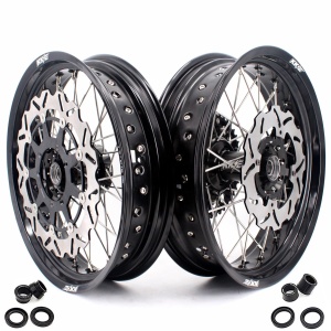 KKE 17 inch Supermoto Wheels Rims for HONDA XR650L 1993-2024 Black Hub Discs