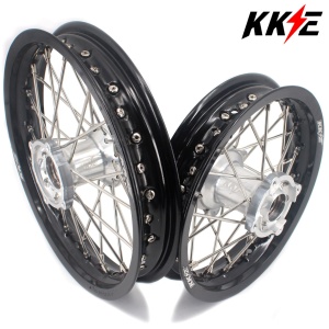 KKE 12 & 10 Kid's Wheels For KTM SX50 2014-2024 For Gas Gas MC50 2021-2024 Mini Bike Silver&Black