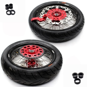 KKE 3.5/4.25*17inch Supermoto Wheels Tires For HONDA XR400R XR600R Discs