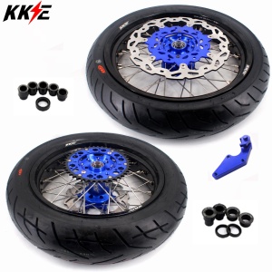 KKE 3.5/4.25*17inch Supermoto Wheels For YAMAHA YZ125 YZ250 YZ450FX YZ250F YZ450F Tires