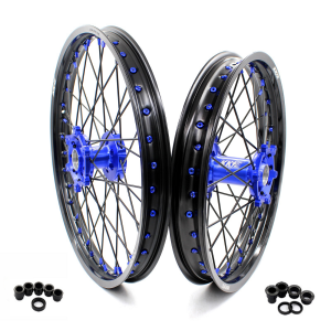 KKE 21"&19" Mx Dirtibke CNC Hub Wheels For YAMAHA YZ125 YZ250 YZ250F YZ450F Black Spokes
