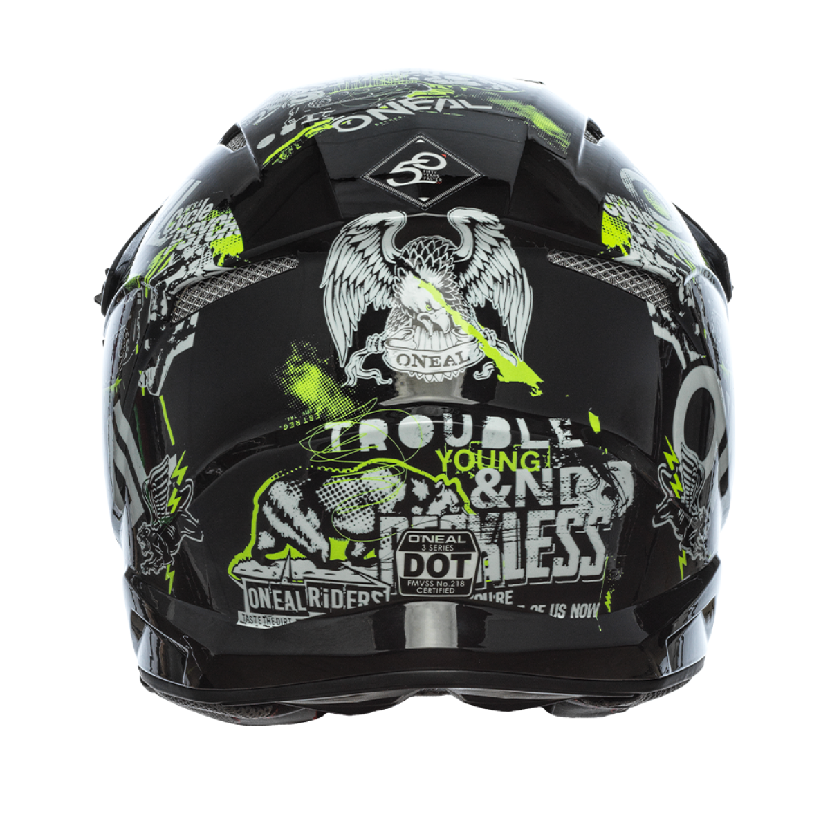 Oneal 3 SRS Attack Helmet BlackNeon Yellow